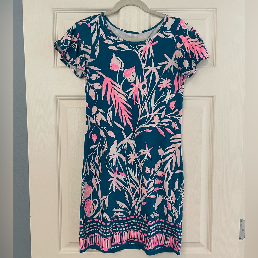 Lilly Pulitzer Teal and Pink Floral Dress